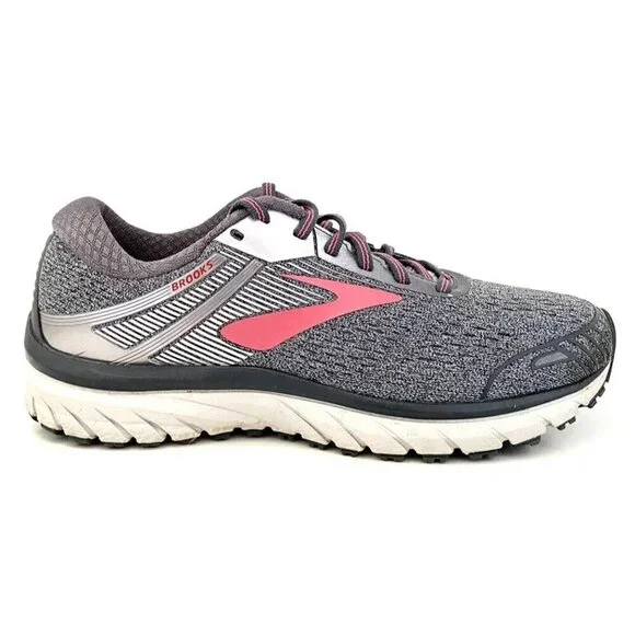 Brooks Adrenaline GTS 18 Gray Pink Lace Up Running Shoes Sneakers Size 10B - Picture 6 of 15